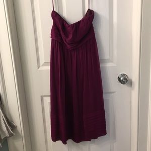 Strapless purple dress